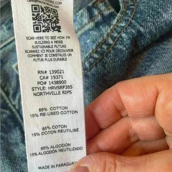 NWT $218 FRAME NORTHVILLE RIPS HIGH RISE VINTAGE SHORTS SIZE 26. - Picture 5 of 8